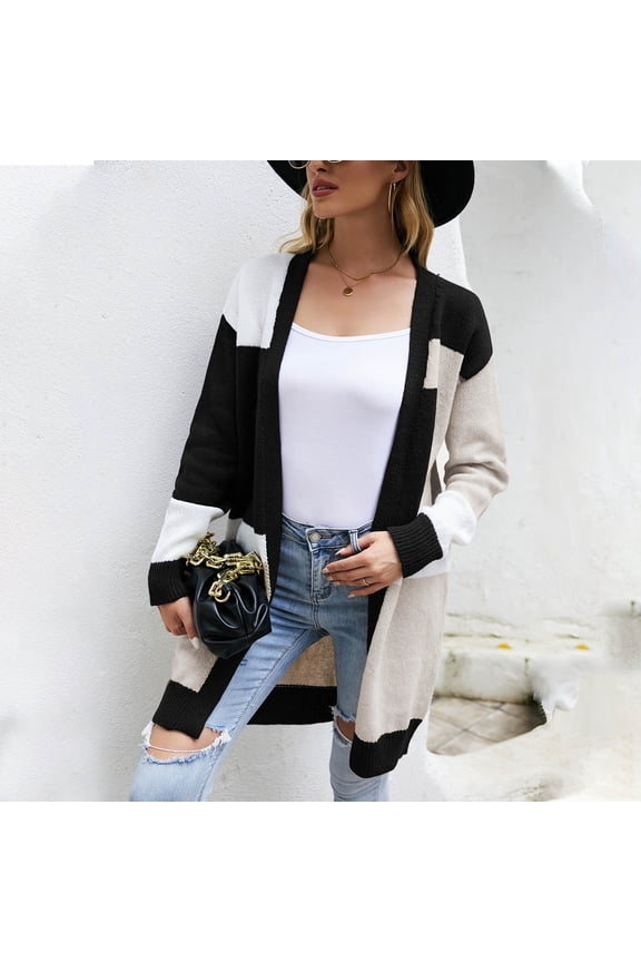 Women's Plaid Longline Trench Coat - Belted Casual Outerwear, Elegant for Work & Travel