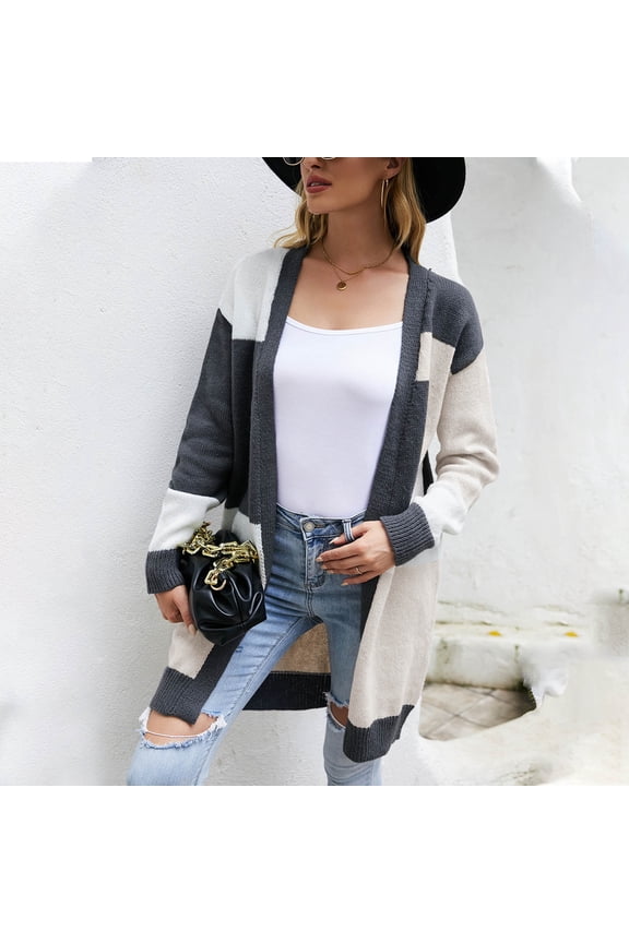 Women's Plaid Longline Trench Coat - Belted Casual Outerwear, Elegant for Work & Travel