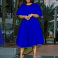 thumbnail image 1 of DailyTrove Women's Plus Size Swing Dress-Short Sleeve-Fit & Flare-Polyester-for Casual Gathering/Everyday-Plus Size Friendly, 1 of 6