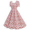 thumbnail image 1 of DailyTrove Women's Polka Dot Swing Dress-Short Sleeve- & Flare--for Picnic/Retro Party-Cute Polka Dot Pattern, 1 of 6