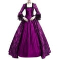 thumbnail image 1 of DailyTrove Women's Purple Brocade Victorian Ball Gown - Polyester Formal Historical Costume, for Gala Events, 1 of 6