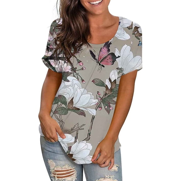 DailyTrove Women's Rainbow Tie-Dye Short Sleeve T-Shirt - Casual Loose Tee, Vibrant for Festival & Summer