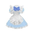thumbnail image 1 of DailyTrove Women's Ruffle Trim Party Dress-Short Sleeve-Bow Detail-Polyester-for Birthday Party/Princess Outing-Cute Ruffle Design, 1 of 5