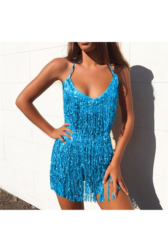 Women's Sequin Strappy Romper - Polyester Sparkly Party & Beach Wear, Cute for Night & Summer Outings