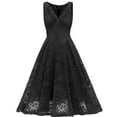 thumbnail image 1 of DailyTrove Women's Short Sleeve Lace Dress-Fit & Flare-Polyester Blend-for Wedding Guest/Party-Romantic Lace, 1 of 4
