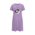 thumbnail image 1 of DailyTrove Women's Short Sleeve Nightgown - Cartoon Character Print Cute Everyday Sleep & Loungewear, 1 of 1