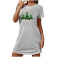 thumbnail image 1 of DailyTrove Women's Short Sleeve Nightgown - Christmas Tree Print Festive Cozy Sleep & Loungewear, 1 of 1