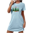 thumbnail image 1 of DailyTrove Women's Short Sleeve Nightgown - Christmas Tree Print Festive Cozy Sleep & Loungewear, 1 of 1