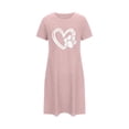thumbnail image 1 of DailyTrove Women's Short Sleeve Sleep Dress - Heart Print Romantic Cozy Home & Sleep Wear, 1 of 1