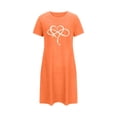 thumbnail image 1 of DailyTrove Women's Short Sleeve Sleep Dress - Script & Heart Print Casual Relaxed Home Wear, 1 of 1