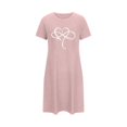 thumbnail image 1 of DailyTrove Women's Short Sleeve Sleep Dress - Script & Heart Print Casual Relaxed Home Wear, 1 of 1