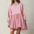 thumbnail image 1 of DailyTrove Women's Short Sleeve Striped Two-Piece Set, Crop Top & Skirt, Summer Casual & Trendy Wear, Modern Fit, 1 of 6