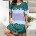 thumbnail image 1 of DailyTrove Women's Short Sleeve Tie-Dye Dress, Layered Design, Summer Casual & Boho Wear, Artistic Fit, 1 of 6