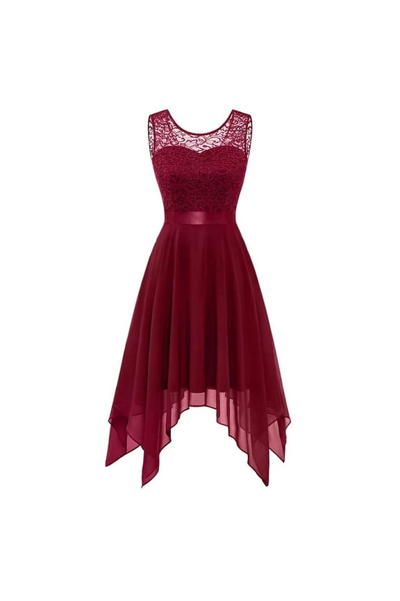 Women's Sleeveless Asymmetric Hem Dress, Solid Color, Summer Casual & Party Wear, Feminine Fit