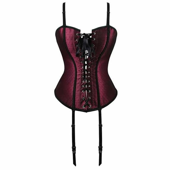 DailyTrove Women's Sleeveless Brocade Corset Top, Vintage Style, Steampunk & Formal Wear, Luxe Fit