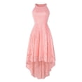 thumbnail image 1 of DailyTrove Women's Sleeveless Lace Dress-Asymmetric Hem-Polyester-for Evening Event/Cocktail-Flattering Asymmetric, 1 of 4