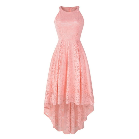 DailyTrove Women's Sleeveless Lace Dress-Asymmetric Hem-Polyester-for Evening Event/Cocktail-Flattering Asymmetric