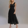 thumbnail image 1 of DailyTrove Women's Sleeveless Pleated Flared Midi Dress, Elegant Outerwear for Summer Formal Events Night Outings, 1 of 6