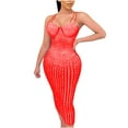 thumbnail image 1 of DailyTrove Women's Sleeveless Sequin Bodycon Dress, V-Neck, Party & Nightclub Wear,, 1 of 5