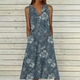thumbnail image 1 of DailyTrove Women's Sleeveless V Neck Tie Dye Maxi Dress, Artistic Outerwear for Summer Cultural Events Beach Trips, 1 of 6