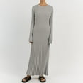 thumbnail image 1 of DailyTrove Women's Solid Color Knit Maxi Dress, Casual Outdoor & Travel Wear, Warm Wool Blend, Plus Size Friendly, 1 of 6