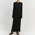 thumbnail image 1 of DailyTrove Women's Solid Color Knit Maxi Dress, Casual Outdoor & Travel Wear, Warm Wool Blend, Plus Size Friendly, 1 of 6