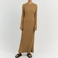 thumbnail image 1 of DailyTrove Women's Solid Color Knit Maxi Dress, Casual Outdoor & Travel Wear, Warm Wool Blend, Plus Size Friendly, 1 of 6