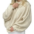 thumbnail image 1 of DailyTrove Women's Solid Color Oversized Button-Up Shirt, Long Sleeve, Casual Office & Weekend Wear, Lightweight Linen Blend, Relaxed Fit, Plus Size Friendly, 1 of 5