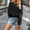 thumbnail image 1 of DailyTrove Women's Solid Color Oversized Top, Long Sleeve, Casual Brunch & Weekend Wear, Lightweight , Plus Size Friendly, 1 of 4