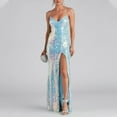thumbnail image 1 of DailyTrove Women's Spaghetti Strap High Slit Maxi Dress, Sleeveless Floor Length, Formal Evening Party Gown, Flowy Polyester, Event Outfit, 1 of 5