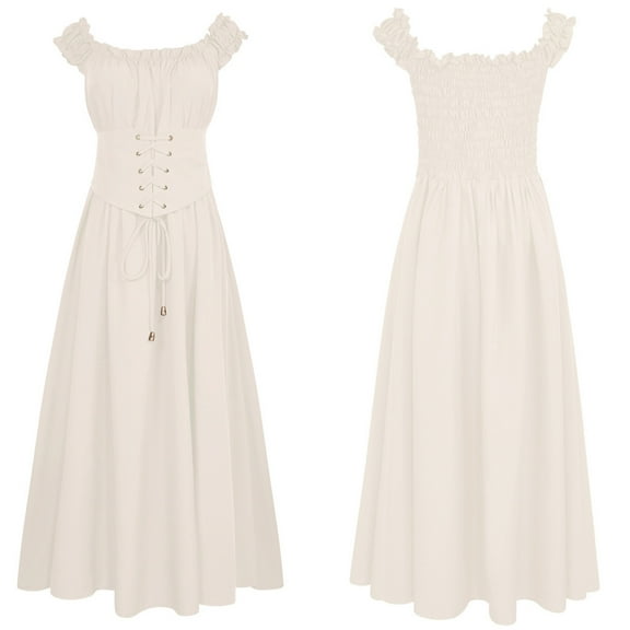 DailyTrove Women's Square Neck Fit & Flare Midi Dress - Cotton Casual Daily Wear, Flattering for Work & Outings for women