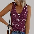 thumbnail image 1 of DailyTrove Women's Star Print Sleeveless Tank - V-Neck Casual Top, Whimsical for Festival & Summer, 1 of 4