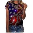 thumbnail image 1 of DailyTrove Women's Star-Spangled Banner Print T-Shirt - Short Sleeve Casual Tee, Patriotic for American Celebrations & Streetwear, 1 of 4