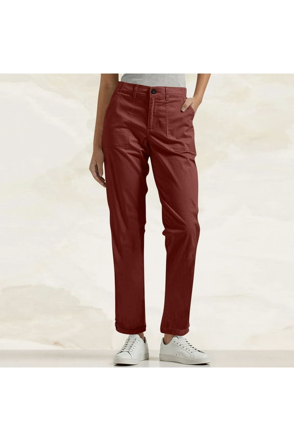 Women's Straight-Leg Chino Pants - Office Casual & Weekend Outings