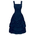 thumbnail image 1 of DailyTrove Women's Strapless Tiered Dress-Short-For Casual Gathering-Black Ruffle Design, 1 of 6