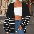 thumbnail image 1 of DailyTrove Women's Striped Open Front Cardigan - Casual Long Sleeve Knit Sweater, Loose Fit for Daily & Layering, 1 of 6