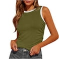 thumbnail image 1 of DailyTrove Women's Striped Patchwork Sleeveless Tank - Casual V-Neck Top, Preppy for School & Daily, 1 of 5