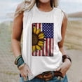 thumbnail image 1 of DailyTrove Women's Sunflower American Flag Tank Top - Polyester Patriotic & Boho Wear, Romantic for Gatherings, 1 of 5