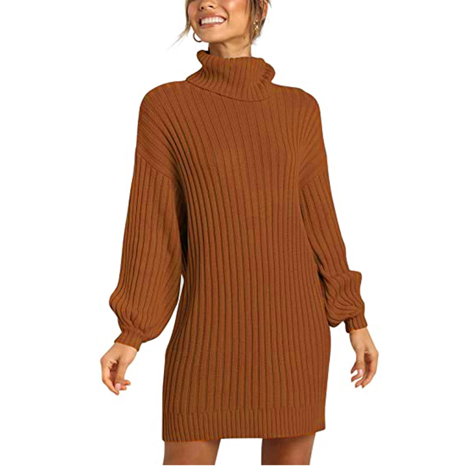 turtleneck flare dress Embellished Satin Dress With Ruffled Sleeves Everglade / FR 38 main image 1