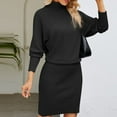 thumbnail image 1 of DailyTrove Women's Turtleneck Knit Midi Dress, Long Sleeve Slim , Solid Color Casual Daily Wear, Stretchy Soft Fabric, Office & Lounge Out, 1 of 6
