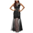 thumbnail image 1 of DailyTrove Women's Two-Tone Evening Gown-Sleeveless-Floor-Length-Polyester-for Gala/Wedding-Unique Two-Tone, 1 of 5
