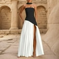thumbnail image 1 of DailyTrove Women's Two-Tone Strapless High-Slit Maxi Dress - Polyester Formal Evening Gown, Edgy for Galas & Weddings, 1 of 6