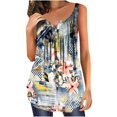 thumbnail image 1 of DailyTrove Women's "USA" Flag Graphic Sleeveless Tank - Casual V-Neck Top, Patriotic for 4th of July & Events, 1 of 3