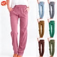 thumbnail image 1 of DailyTrove Women's Vibrant Drawstring Pants, Elastic Waist Straight Leg Trousers with Pockets, 1 of 6