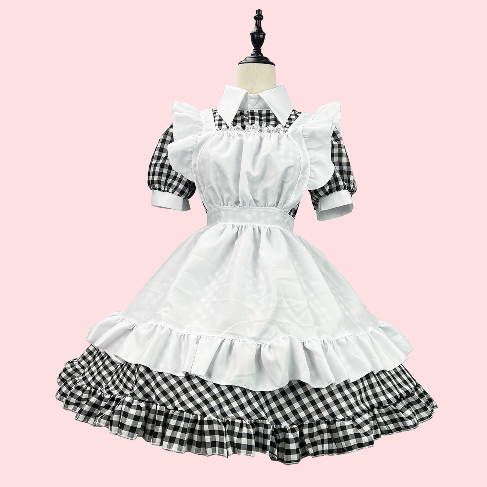 Dailytrove Women's Victorian Style Dress-Short Sleeve-Ruffle Trim-Cotton Blend-For Tea Party/Theme Event-Vintage Victorian, Size: DT-Large