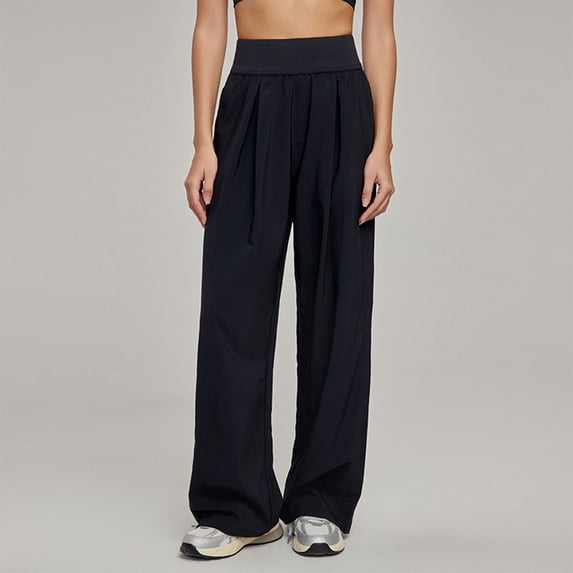 DailyTrove Women's Wide-Leg Lounge Pants - Solid Color Drapey Relaxed Fit Everyday Home & Casual Wear