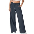 thumbnail image 1 of DailyTrove Women's Wide-Leg Pocket Pants - Comfy Daily Errands & Casual Wear, 1 of 5