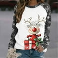 thumbnail image 1 of DailyTrove Womens Winter Christmas Reindeer Sweater - Long Sleeve Red Accent, Festive Casual Wear,Dark Gray,XXL, 1 of 6