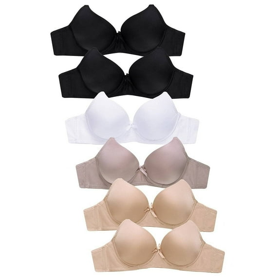 DailyWear Girls 6 Pack Training Bra 30A 32A 32B 4207P, 32B