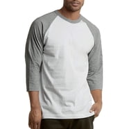 TOP PRO Men's 3/4 Sleeve Raglan Baseball Tee | Two-Tone Casual Jersey Shirt, Red/Charcoal, Sizes S-XXL
